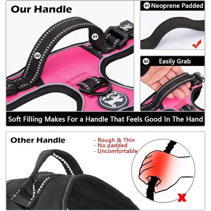 Adjustable No Pull Dog Harness Reflective and Easy Control Handle