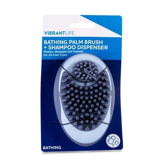 Dog Grooming Brush with Shampoo Dispenser Soft Silicone Bristles Bathing and Massaging Pets