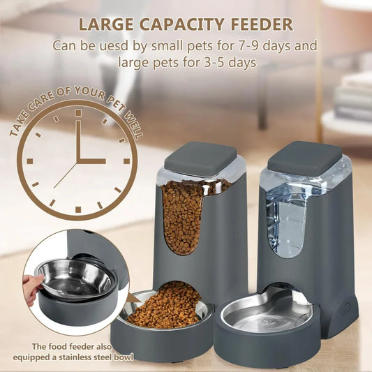 Automatic Cat Dog Feeder with Stainless Steel Bowl