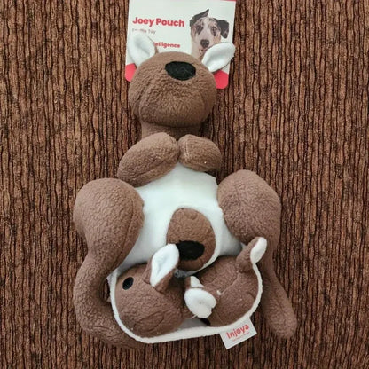 Interactive Plush Dog Toy with Squeaker & Treat Pouch