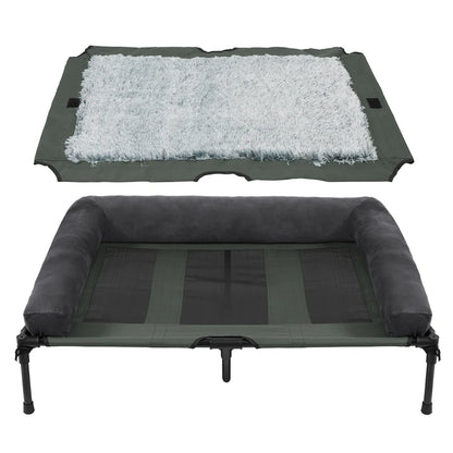 Outdoor Raised Dog Bed with Cooling Breathable Mat