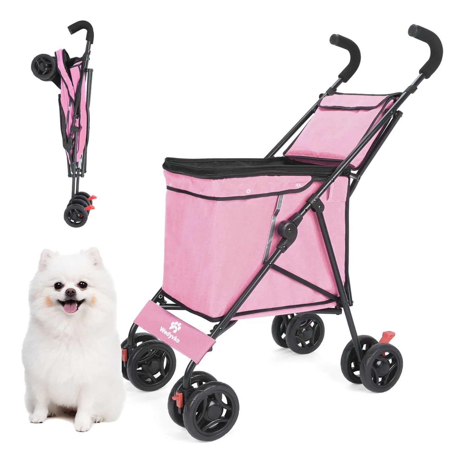 Waterproof Folding Pet Stroller with 4 Wheels