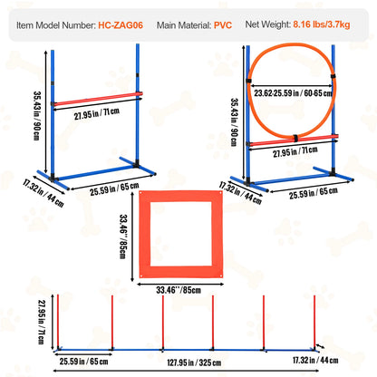 4 PCS Training Equipment Set with Adjustable High Hurdles