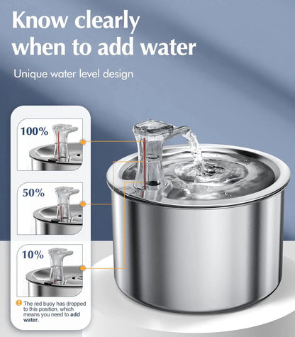 Automatic Fully stainless steel pet water fountain with optional sensor  and heater