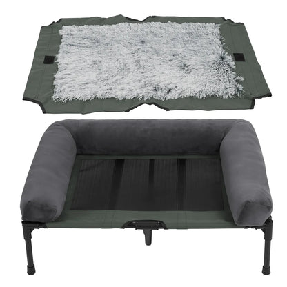Outdoor Raised Dog Bed with Cooling Breathable Mat