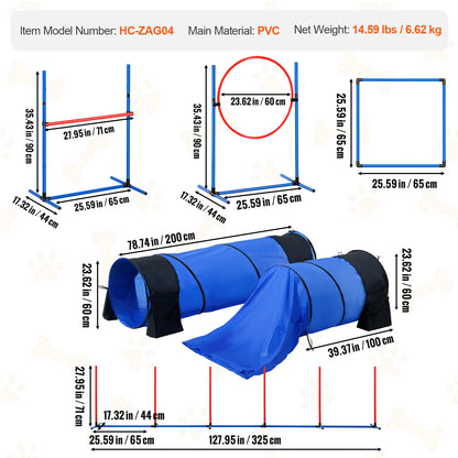 4 PCS Training Equipment Set with Adjustable High Hurdles