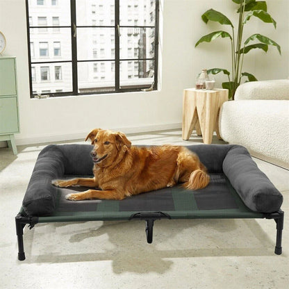 Outdoor Raised Dog Bed with Cooling Breathable Mat
