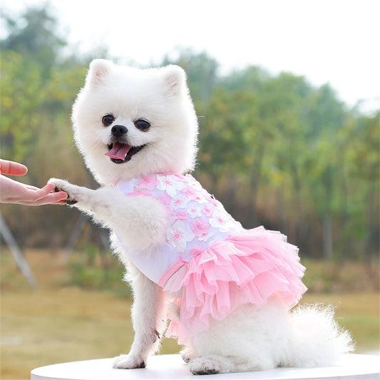 Floral Dog Dress for Small Breeds