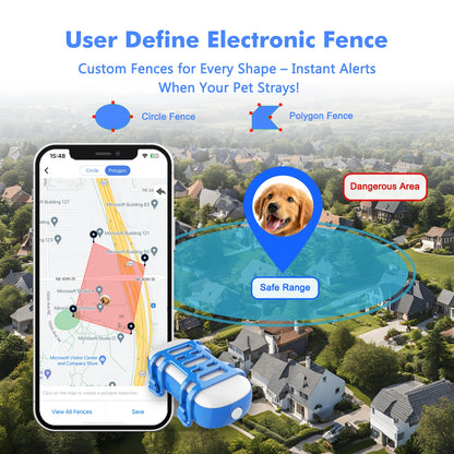 GPS Tracker Waterproof Smart Locator for Pets - with Subscription
