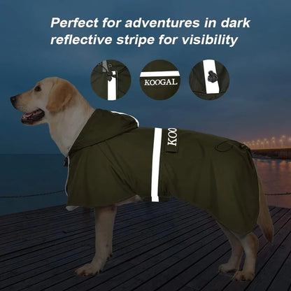 Comfortable Lightweight  Adjustable Waterproof Windproof Dog Raincoat
