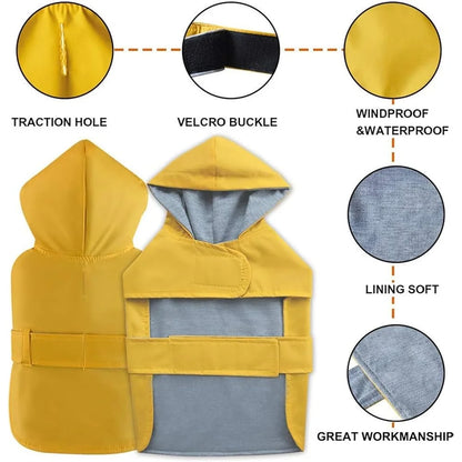 Waterproof Adjustable For Small Medium Dogs Raincoat