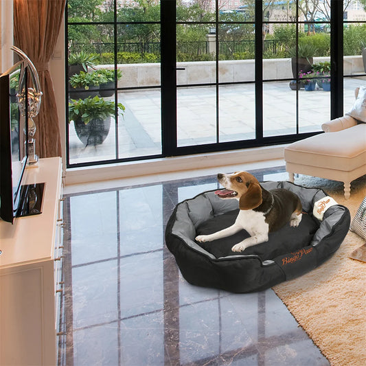 Large Waterproof Scratch Prevention Dog Bed with Removable Cushion
