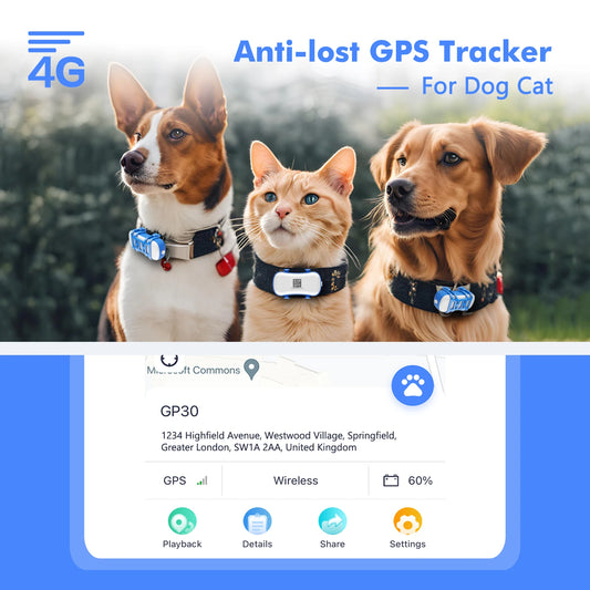 GPS Tracker Waterproof Smart Locator for Pets - with Subscription