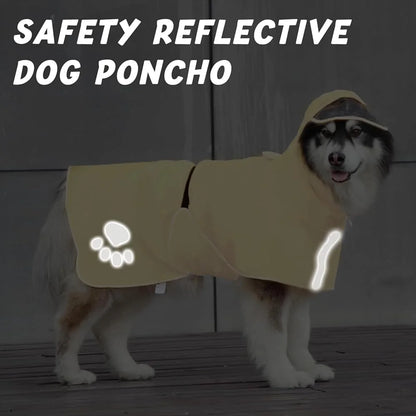 Adjustable Lightweight Waterproof  Reflective Dog Hooded Raincoat