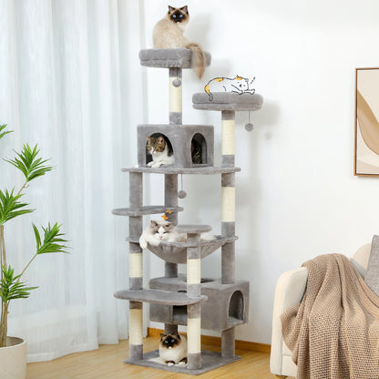 Large Spacious Indoor Cat Tree With Covered Scratching Post