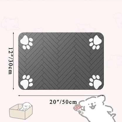 Waterproof Placemat for Food and Water Bowl, with Waterproof Rubber Backing and Quick Dry