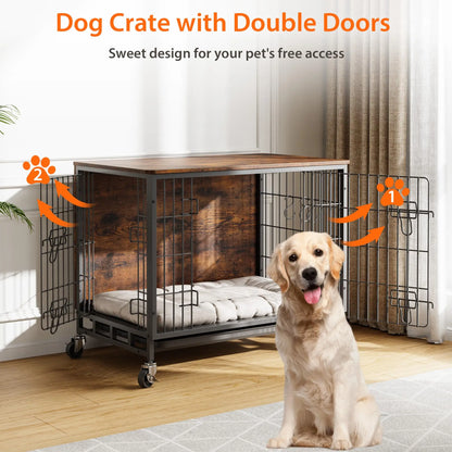 Heavy Duty Indoor/ Outdoor Pet Kennel with Shelves Storage Cabine