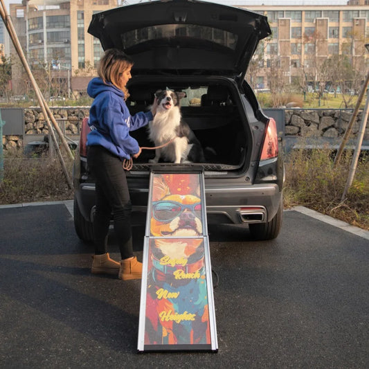 Aluminum Retractable Portable Non-Slip Dog Ramp