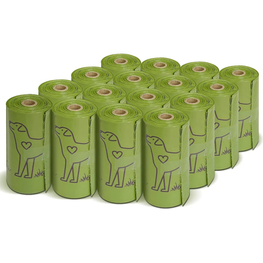Dog Poop Bag Set with Dispenser & Leash Clip for Small/Medium/Large