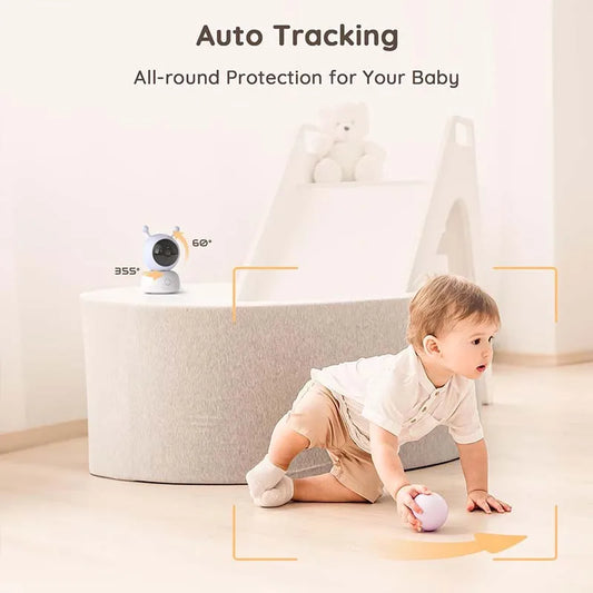 5'' Screen Control WIFI Monitor Camera, Two-Way Talk, Motion & noise Detection, Auto Tracking, Night Vision