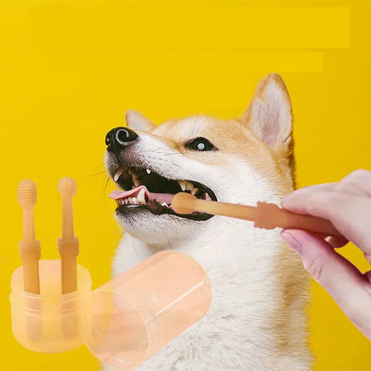 Teeth Whitening Soft Silicone Pet Toothbrush
