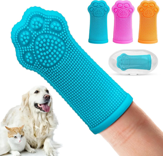 3 Pack Soft Silicone Finger Toothbrush for Dogs, Cats, Puppies