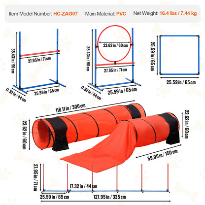 4 PCS Training Equipment Set with Adjustable High Hurdles