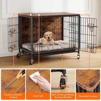 Heavy Duty Indoor/ Outdoor Pet Kennel with Shelves Storage Cabine