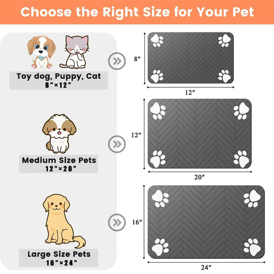 Waterproof Placemat for Food and Water Bowl, with Waterproof Rubber Backing and Quick Dry