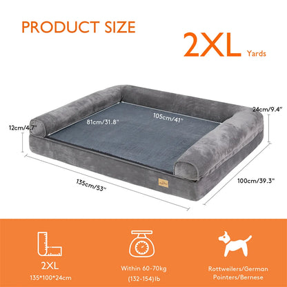 Calming Orthopedic Memory Foam Dog Bed with Waterproof Removable Cover