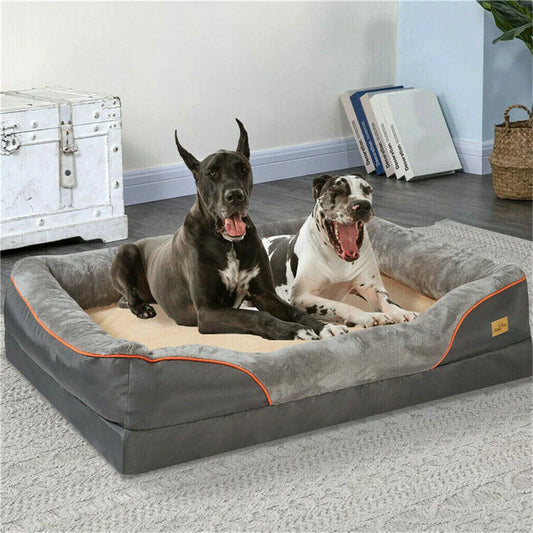 Jumbo Large Orthopedic Waterproof  Memory Foam Bed with Removable Cover
