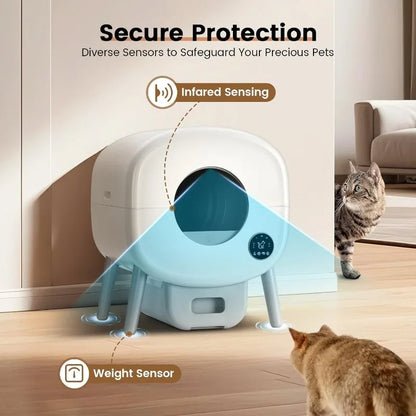 Extra Large Automatic Self Cleaning Odor-Free, App-Controlled Litter Box Disposal