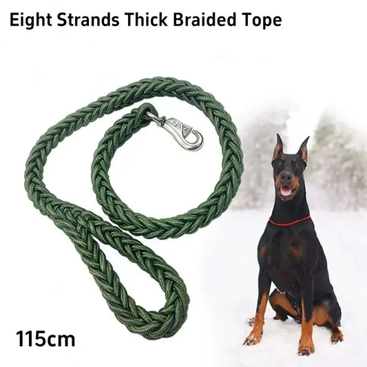 Large Nylon Braided Traction Dog Leash