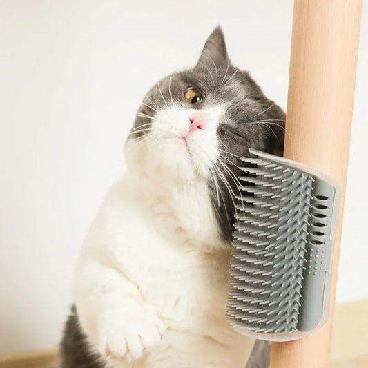 Removable Cat Corner Scratching Rubbing Grooming Brush