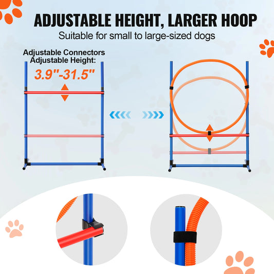 4 PCS Training Equipment Set with Adjustable High Hurdles