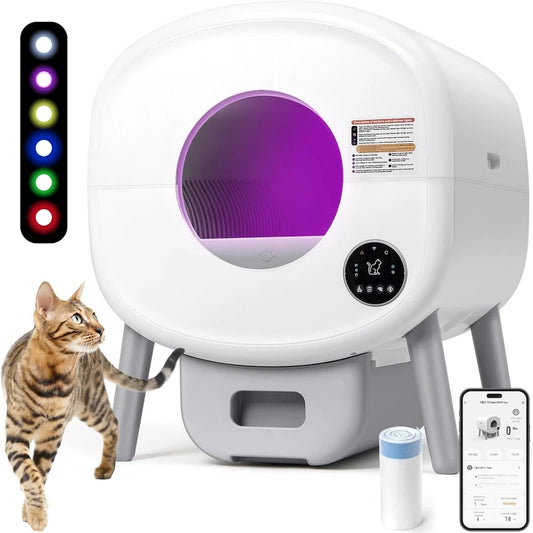 Extra Large Automatic Self Cleaning Odor-Free, App-Controlled Litter Box Disposal