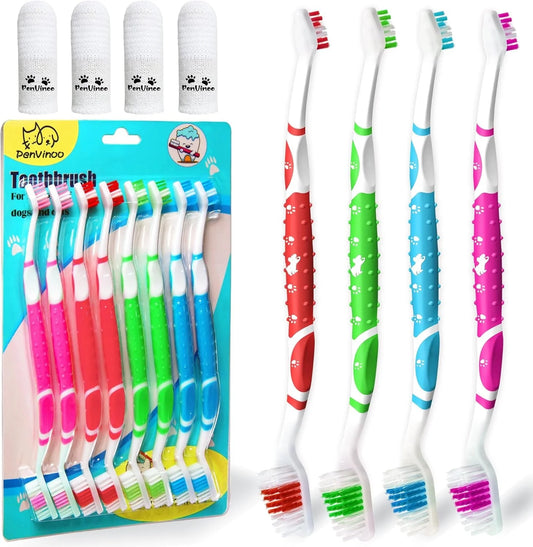 Non-Slip Dual Head Dog Toothbrush with Soft Bristles
