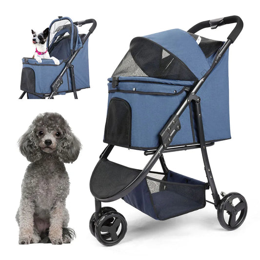 Car 3 Wheel Foldable Pet Stroller
