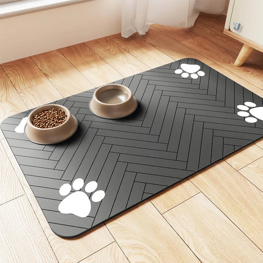 Waterproof Placemat for Food and Water Bowl, with Waterproof Rubber Backing and Quick Dry