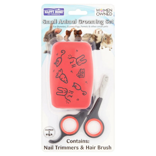 Small Animal Grooming Set With Nail Clippers and Brush