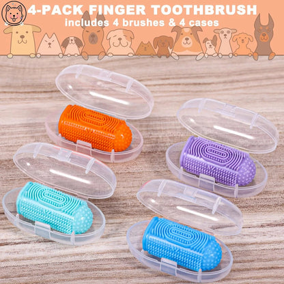 4 Piece Finger Toothbrush Set
