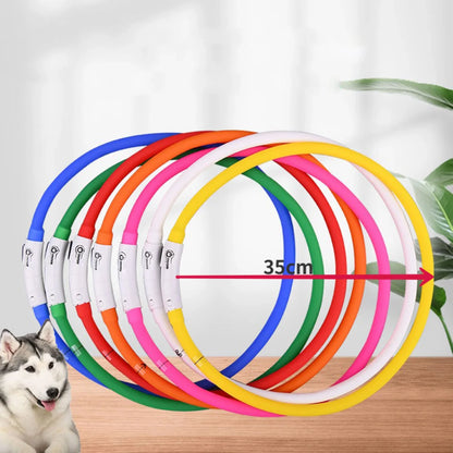 LED Rechargeable Luminous Silicone Waterproof Dog Collar