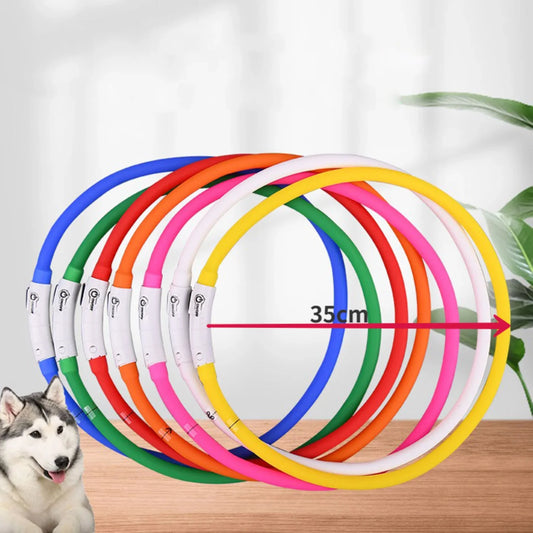LED Rechargeable Luminous Silicone Waterproof Dog Collar