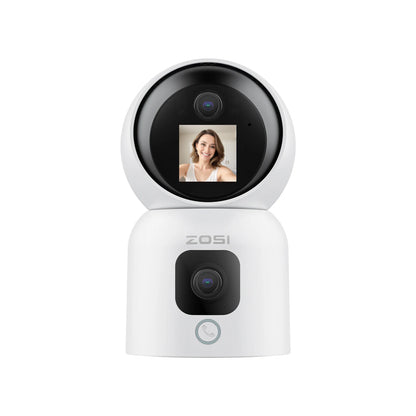 Dual-Lens Indoor Security Camera Two-Way Video