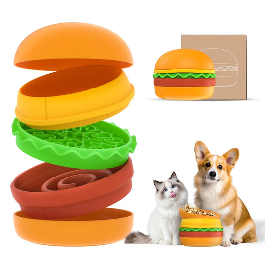 5-in-1Non-slip Burger Pet Bowls Set
