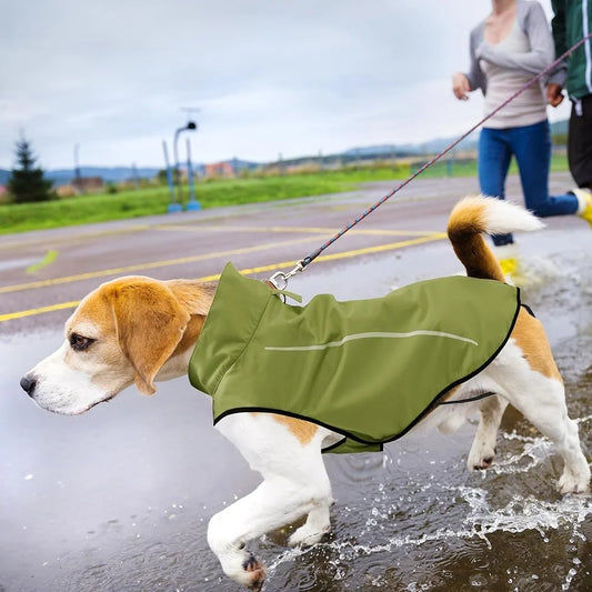 Adjustable Lightweight Breathable Waterproof Reflective Dog Raincoat