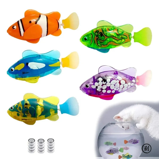 LED Inductive Interactive Swimming Robot Fish Cat Toys
