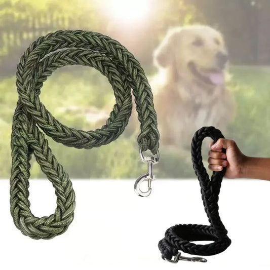 Large Nylon Braided Traction Dog Leash