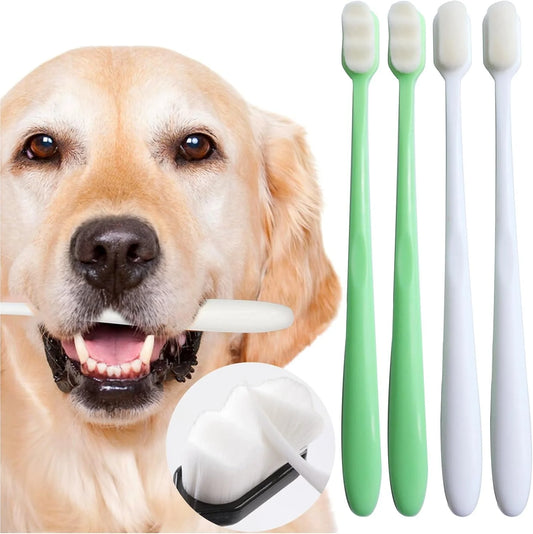 4 Piece Set Ultra-Soft Bristles Dog Toothbrush