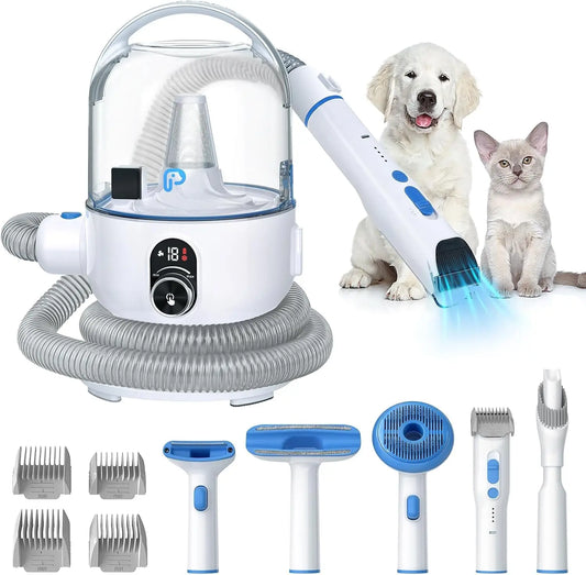 5-in-1 Pet Grooming Vacuum with Low Noise Hair Remover